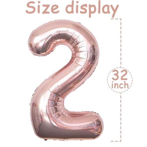Image of 2026 Balloons Rose Gold Foil, 32Inch Champagne Gold | Huge Foil Number 2026 Balloons,Birthday Party, Happy New Year Eve, Graduation, Christmas Decorations