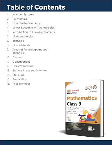 Image of Disha Olympiad Champs Mathematics Class 9 with Previous Year Questions & 5 Mock Online Olympiad Tests 2nd Edition [Paperback] Disha Experts