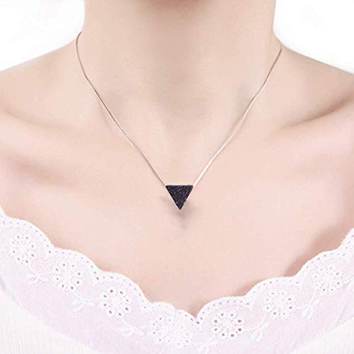 lenoup Triangle Lava Bead Essential Oil Diffuser Necklace,Lava Stone Necklaces Essential Pendant Aromatherapy Jewelry