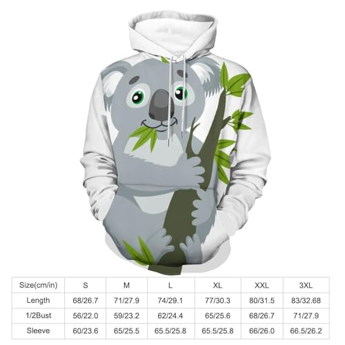 Sweatshirt à capuche koala UMENG anti-courants d'air, pull unisexe manche longue taille S