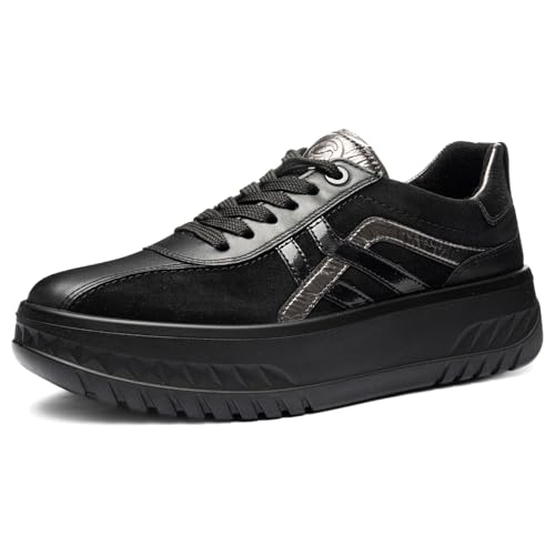 ARA Monaco 2.0 Zapatillas para Mujer, Color Negro, Acero, 42,5 EU Ancho, Acero Negro, 42.5 EU Ancho