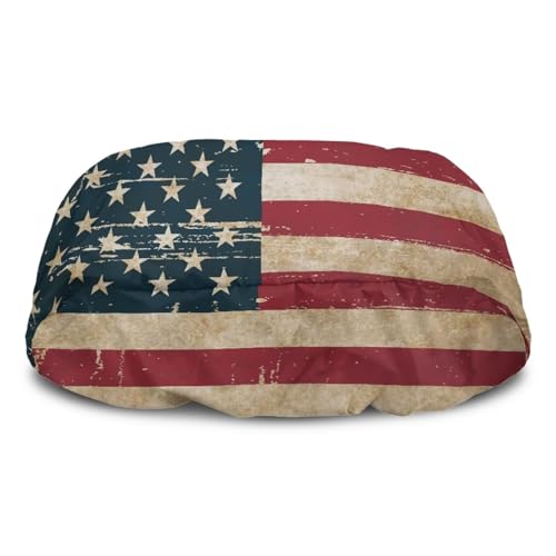Boatee American Flag Winch Cover USA Flag, Dustproof Winch Protection Cover with Elastic Band, UV-Resistant Dust Cover for Electric Winches Utility Trailer Cover