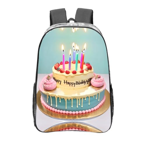Sac à dos transparent Happy Birthday pour le travail et le sport décontracté