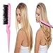 5Pcs Slick Back Brush Set with Topsy Tail Tool, Teasing Bristle, Rat Comb for Women & Girls Hair Styling, Flyaways Control and Edge Combing - Pink