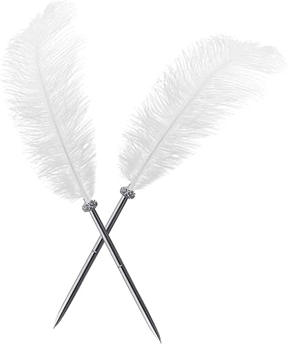 Simple polymer 2 bolígrafos de pluma de tinta negra, bolígrafo de pluma vintage para firma de boda, nupcial o estudiante, escritura escolar,