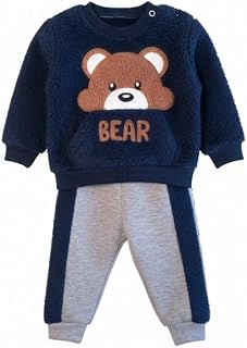 Welsoft Ayıcıklı Unisex Bebek Lacivert Eşofman Tak
