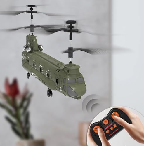 EFASO RC Helikopter Syma S026H Chinook - Ferngesteuerter Hubschrauber mit LED Beleuchtung/Gyroskop - RC Hubschrauber Indoor 3-Kanal Milit&auml;r Mini Helikopter