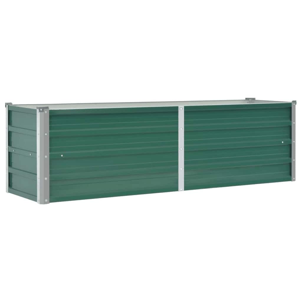 vidaXL Garden Planter Galvanised Steel 160x40x45cm Green Plant Raised Bed Box