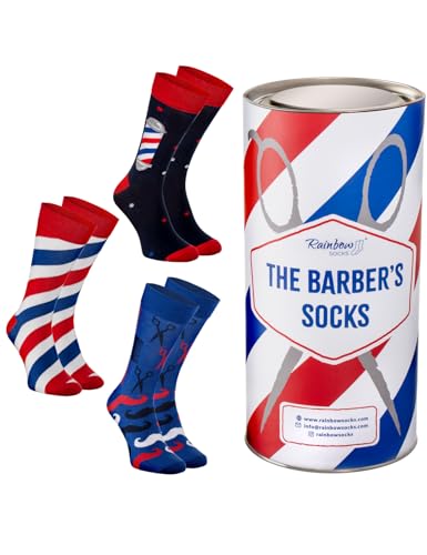Chaussettes de barbier pour homme : lot de 3 paires de chaussettes de coiffeur