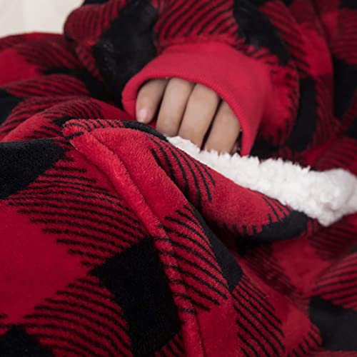 SHAINE Übergroße Sherpa Hoodie Sweatshirt Decke Tragbare Damen Weiche Warme Riesen Hoodie Kuschel Kapuzenpullover-DeckeSuper Weich und Bequem Geeignet für Erwachsene, Männer, Frauen, Jugendliche