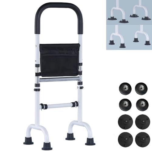 ﻿ Supporto per Alzarsi dal Letto Anziani, Maniglia Regolabile in Altezza Struttura Robusta in Acciaio Piedi Antiscivolo, Fino a 150 kg di Capacità,Supporto Sicuro e Comfortevole per alzarsi dal letto