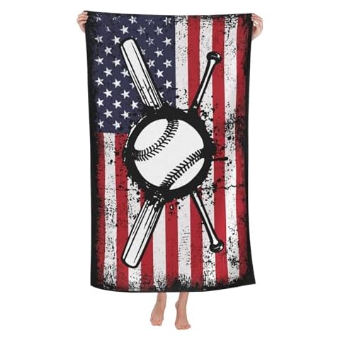 VODRM Vintage Baseball Beach Towel Cover