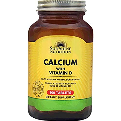 Sunshine Nutrition Calcium With Vitamin D 100 Tablets | Formulated With Increased Dose Of Vitamin D3 | Gluten Free Supplement