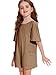 CharmWM Girls Summer Casual Romper Short Sleeve Oversized Jumpsuit Kids Shorts Teens Fashion Cothes Khaki