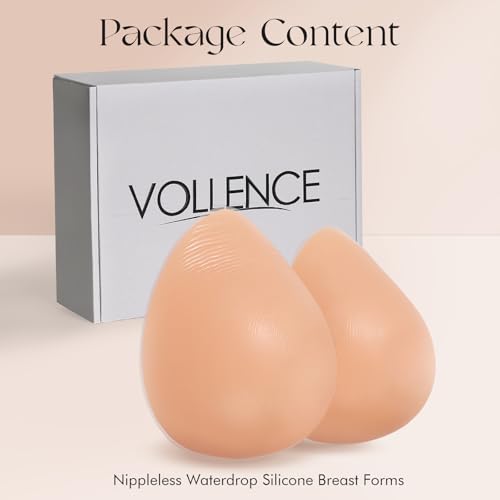 Vollence Nippleless Waterdrop Silicone Breast Forms Fake Boobs for Mastectomy Crossdresser3