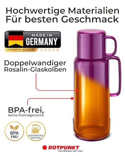 ROTPUNKT Isolierflasche 0,25 L mit integriertem Becher - Hochwertige Isolierkanne Made in Germany I Bis zu 24 h heiß & 36 h kalt (Andreas… – Ansicht 4