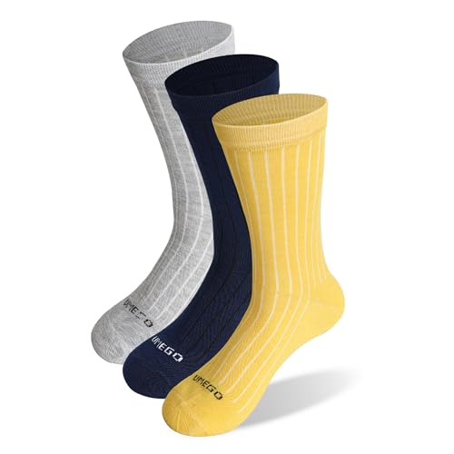 Image of Unisex Pure Cotton Combed Regular Fit Ribbed Crew Socks | Soft Breathable Socks for Men and Women | Ideal for Office Wear, Casual Outfits & Daily Use