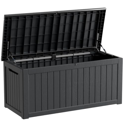 Yardgrace 270 Gallon Outdoor Storage Box, Waterproof Resin Deck Container with Lockable Lid, Patio...