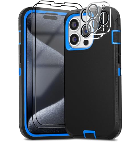 Coque pour iPhone 15 Pro Max robuste de qualité militaire contre les chutes extrêmes