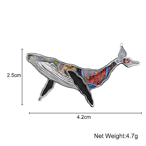 Image of Enamel Shark Brooch Pins Summer Jewelry Zinc Alloy Whale Dolphin Ocean Animals Brooches for Women Girls Gifts Scarf Pin Charms