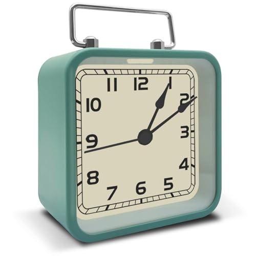 Réveil rétro blanc à quartz silencieux sans tic-tac pour table de nuit