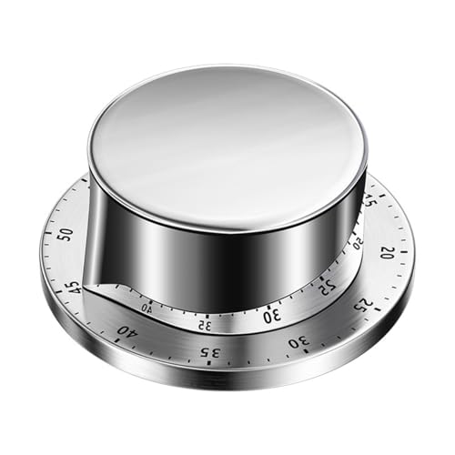 Eieruhr Mechanisch Küchentimer Magnetisch Kurzzeitwecker mit 72 dB Glocken Alarm Küchenwecker Mechanisch Magnetisch für Kühlschrank Mikrowelle Edelstahl Küchen Timer zum Küchenuhr Schönheit Lernen