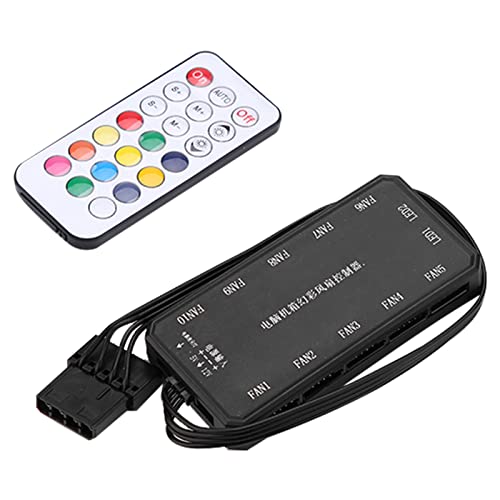 Controlador de Luz de Ventilador RGB para PC, 15 × 10 × 2, 15M, Control Inalámbrico RF, Ventilador Colorido, Controlador de Ventilador de Computadora con Control Remoto