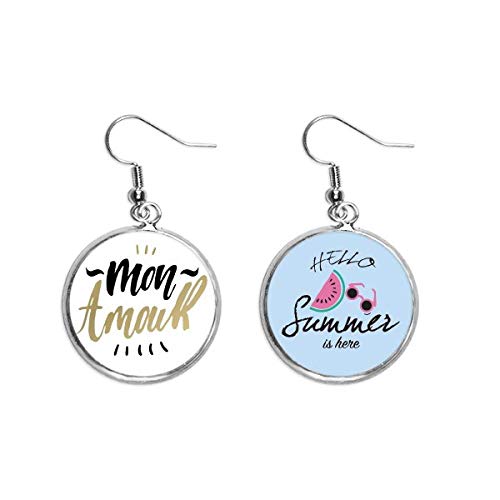 Pendientes de sandía Mon Amour estilo mi amor cito para lóbulo y moda de verano mujer
