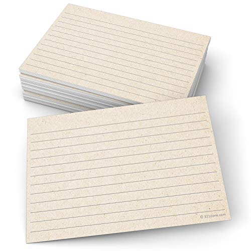 321Done Rustic Ruled Index Cards – Made in USA – Large 4×6 (Set of 50), Kraft Tan, College-Ruled Lined Notecards Double…