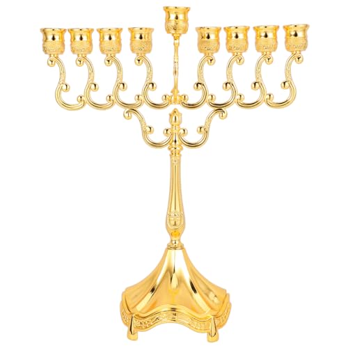 Cabilock Hanukkah Menorah Candle Holder 9 Branch Jewish Candle Sticks Decorative Judaica Candle Holder for Israel Menorah Jewish Festival Party