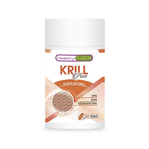 Aceite de Krill | Krill puro + EPA + DHA + astaxantina | Mejora y controla el colesterol y triglicéridos | Potente antioxidante | Beneficioso para la piel, la vista y la salud celular | 60 perlas