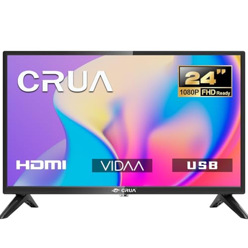CRUA 24 inch (60 cm) Smart TV VIDAA TV HD Ready Triple Tuner Dolby Audio Google Assistant YouTube Netflix Disney+ DAZN Google Play Store Compact and Smart for your home (2024 model)