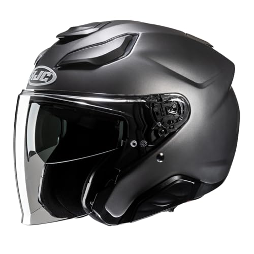 Casque jet HJC F31 Titanium scooter et moto visière solaire