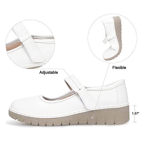 Image of VJH confort Women s Mary Jane Flats, Breathable Comfort Round Toe Low Heel Slip-on Light Weight Walking Shoes