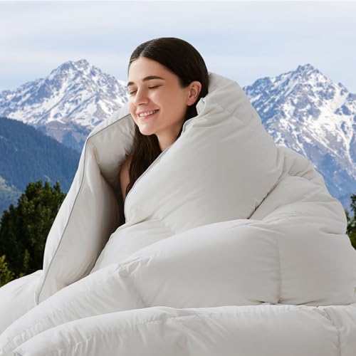 Homelysian Feather Down Comforter Queen Size,White Queen Comforter Only, Extra Fluffy Duvet Comforter thumb #1