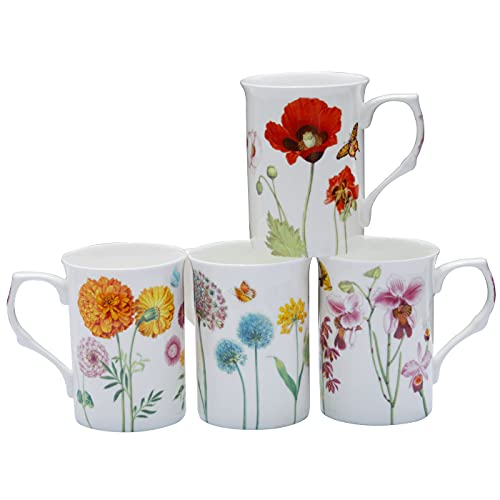 Grace Teaware Bone China Coffee Tea Mugs 9-Ounce,...