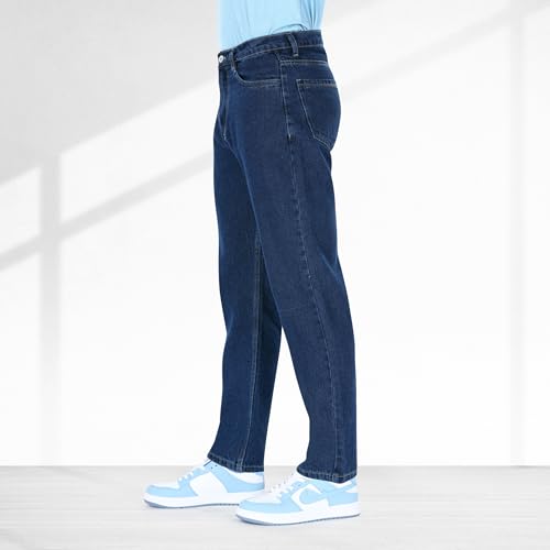 Image of Men's Straight Fit Stylish Non Stretch Mid Rise Pure Cotton Crafted with Premium Fabric Relaxed Jeans Available in Variety of Colour