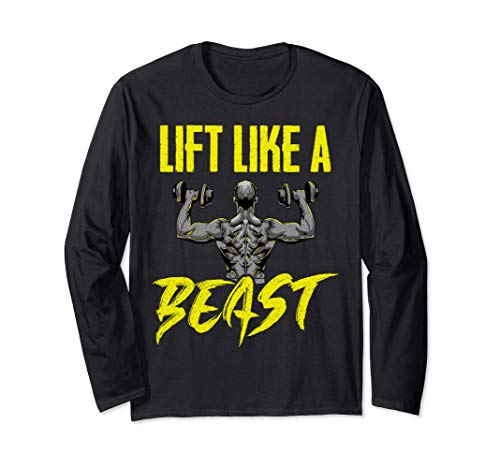 Awesome Lift Like a Beast Weightlifting & Powerlifting Gym Manga Larga