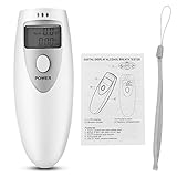 Socobeta Digitaler Alkoholtester mit LCD-Display, tragbar, weiß, für Atemalkohol