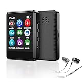MP3 MP4 Player Bluetooth 5.3 Música Digital Portátil MP3 Player Bluetooth com Alto-falante Rádio FM Som sem Perdas HiFi Suporte TF Card de Até 128 GB Preto(APE/MP3/WMA/WAV)-FBA