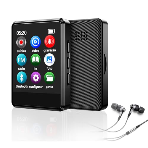 Reprodutor de MP3 MP4 Portátil Bluetooth 5.3 com Alto-Falante
