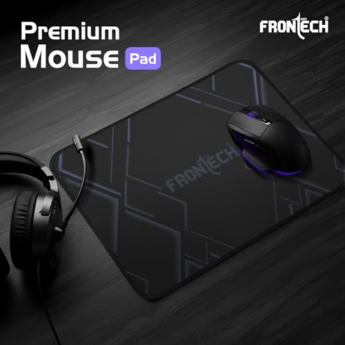 Image of FRONTECH Premium Computer Mouse Pad - 260mm x 210mm x 3mm | Anti-Slip Rubber Base | Water-Resistant | Micro-Textured Surface with Stitched Edges (MSP-0061 Purple)