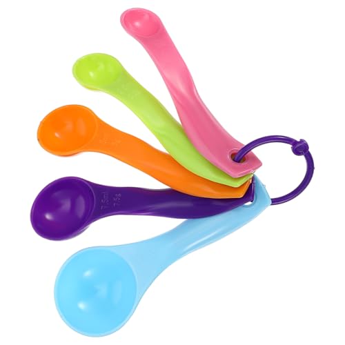 GEEHUA Juego de 5 cucharas dosificadoras de 5 cucharas dosificadoras de colores con diferentes capacidades, para controlar la cantidad de líquidos de cocción y especias saladas