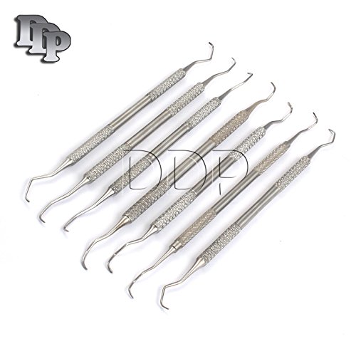 DDP Dental PERIODONTAL 'Gracey CURETTES 1/2 3/4 5/6 7/8 9/10 11/12 13/14 Double Ended Set of 7 Stainless Steel Handles