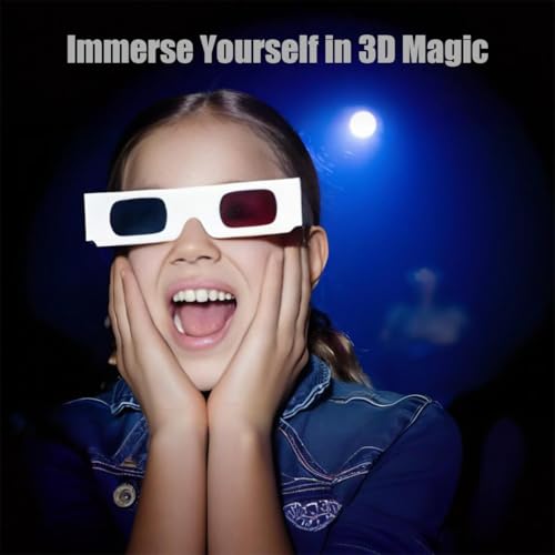 image for TARANDUS 3D Glasses for Movies Red/Cyan Cardboard 3D Glasses in White 