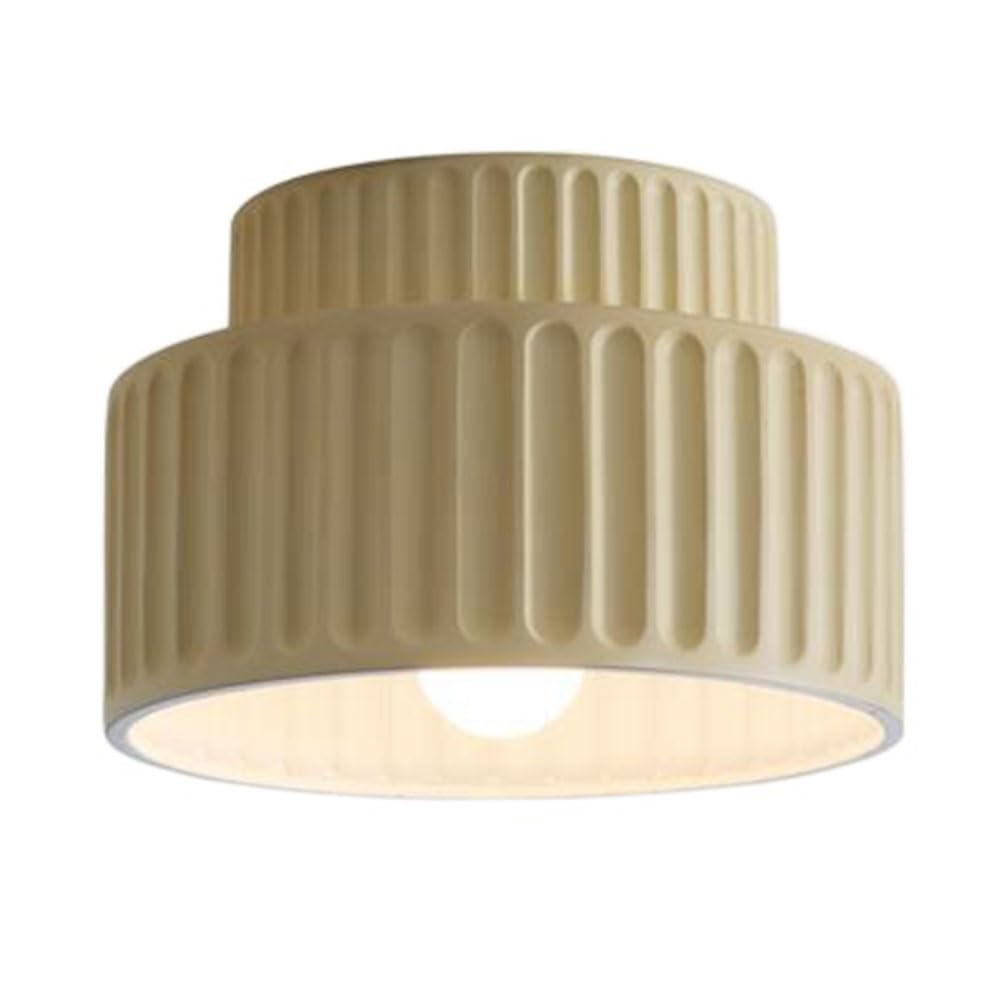 SHUANGZ Japanese Style Aisle Ceiling Lamp Ceiling Light Fixtures E27 Wall Sconce Lighting 1-Light Semi Flush Mount Light Fixture, Modern Chandeliers Fitting Cream Wind Corridor Porch Balcony Light