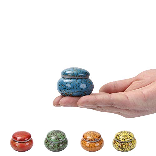 Small Urn for Human Ashes, 1.6'' Handicrafted Urn, Beautiful Tiny Keepsake Urns, Mini Urn Made of Ceramic
