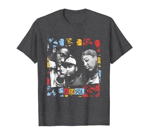 Image of Official De La Soul Collage Art T-Shirt, Men, Dark Heather Grey, X-Large