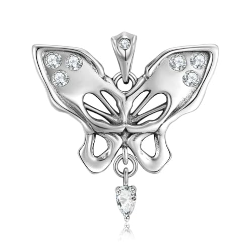 Collier squelette en argent 925 avec zircon bleu de haute joaillerie