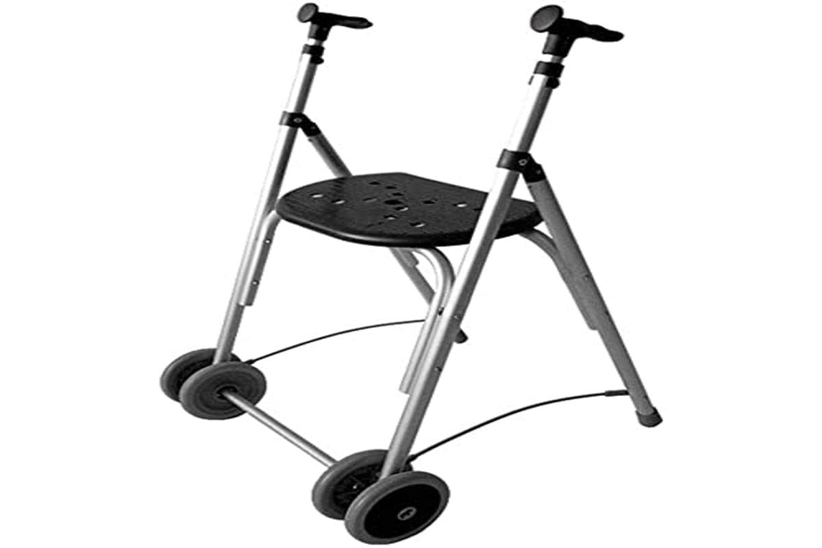 Andador Rollator | De aluminio | Plegable | Regulable en altura | Color negro